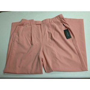 11 Honore Pants Women's Size 18 Pink Rayon Wide Leg Stretch Flat Front Pants